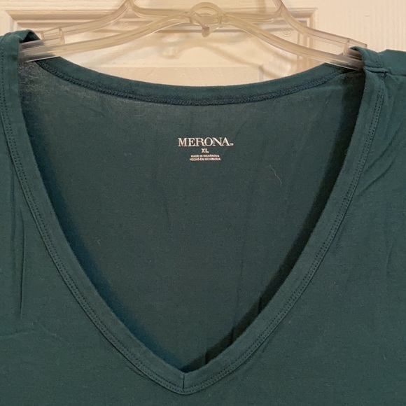Merona Teal Hunter Green V-Neck - Picture 2 of 2